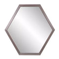 Howard Elliott Graphite Foil Framed Hexagonal Wall Mirror: Modern Decor, Polystyrene Frame, 30x27.5"