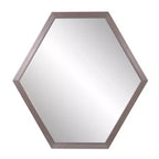 Howard Elliott Graphite Foil Framed Hexagonal Wall Mirror: Modern Decor, Polystyrene Frame, 30x27.5"