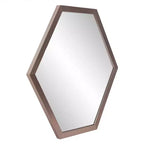 Espejo de pared hexagonal con marco de lámina de grafito, decoración industrial moderna, 30"