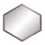 Espejo de pared hexagonal con marco de lámina de grafito, decoración industrial moderna, 30"