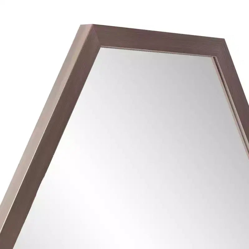Espejo de pared hexagonal con marco de lámina de grafito, decoración industrial moderna, 30"