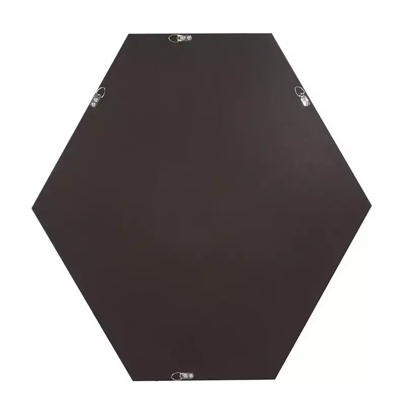 Espejo de pared hexagonal con marco de lámina de grafito, decoración industrial moderna, 30"