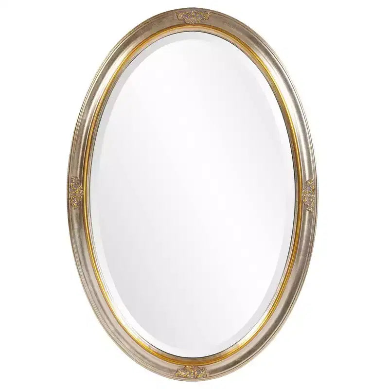 Howard Elliott Carlton Gold Wood Framed Oval Wall Mirror: Modern Style, No Assembly, Wall Mount