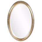 Howard Elliott Carlton Gold Wood Framed Oval Wall Mirror: Modern Style, No Assembly, Wall Mount