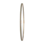 Espejo de pared ovalado con marco de madera dorado y plateado, detalle de volutas talladas, 31.5"
