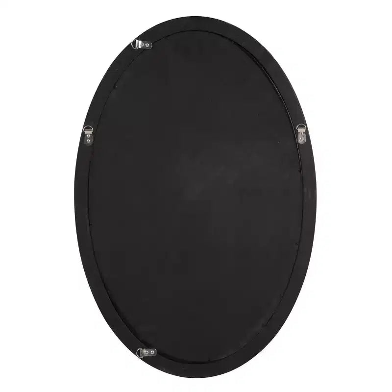 Espejo de pared ovalado con marco de madera dorado y plateado, detalle de volutas talladas, 31.5"