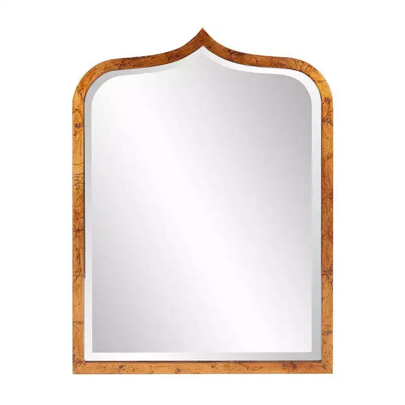 Howard Elliott 24"x32" Carson Carrington Tanumshede Antique Gold Mirror: Arched Wood Frame, Beveled Glass, Wall Mount
