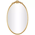 Olivia & May 38"x24" Metal Ornate Baroque Oval Wall Mirror Gold