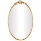 Olivia & May 38"x24" Metal Ornate Baroque Oval Wall Mirror Gold
