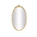 Espejo de pared ovalado barroco dorado de 38"x24" con marco de metal, estilo vintage