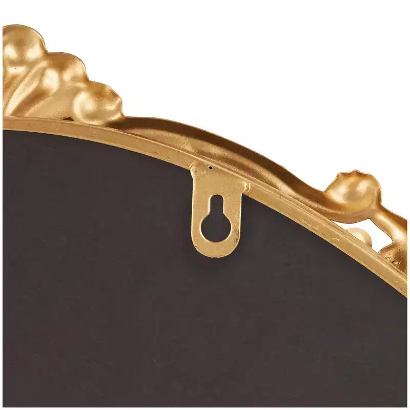 Espejo de pared ovalado barroco dorado de 38"x24" con marco de metal, estilo vintage