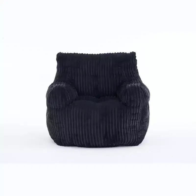 Sillón puff moderno de pana con espuma viscoelástica, diseño inspirado en un oso, 94 cm de ancho