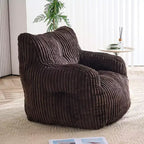 Sillón puff moderno de pana con espuma viscoelástica, diseño inspirado en un oso, 94 cm de ancho