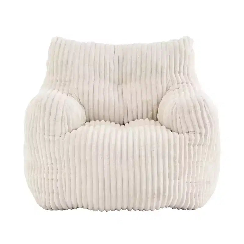 Sillón puff moderno de pana con espuma viscoelástica, diseño inspirado en un oso, 94 cm de ancho