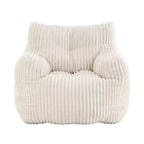 Sillón puff moderno de pana con espuma viscoelástica, diseño inspirado en un oso, 94 cm de ancho