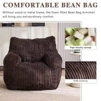 Sillón puff moderno de pana con espuma viscoelástica, diseño inspirado en un oso, 94 cm de ancho