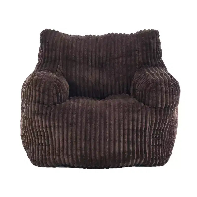 Sillón puff moderno de pana con espuma viscoelástica, diseño inspirado en un oso, 94 cm de ancho