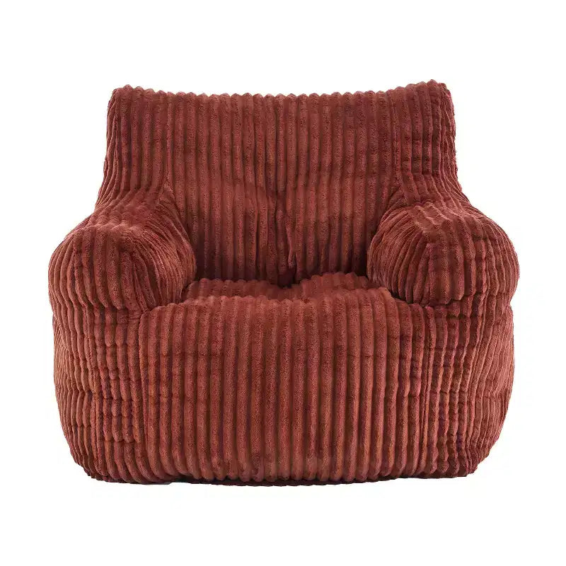 Sillón puff moderno de pana con espuma viscoelástica, diseño inspirado en un oso, 94 cm de ancho