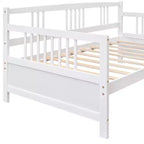Base de cama moderna de madera maciza tamaño individual con 3 barandillas, capacidad de 136 kg