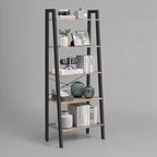 Ladder Shelf, 5-Tier Bookshelf, Storage Rack, Bookcase with Steel Frame, for Living Room, Home Office, Kitchen, Bedroom, Industrial Style