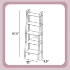 Estantería tipo escalera industrial de 5 niveles con estructura de acero, para múltiples habitaciones
