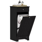 HOMCOM Tilt Out Laundry Hamper, Laundry Hamper Cabinet with Basket, Laundry Cabinet Bathroom Storage Cabinet with Drawer