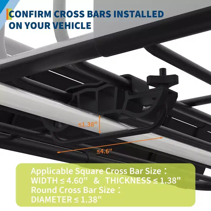 Cesta de carga para techo de 162,5 x 99 cm, portaequipajes de acero de 68 kg, montaje en barra transversal