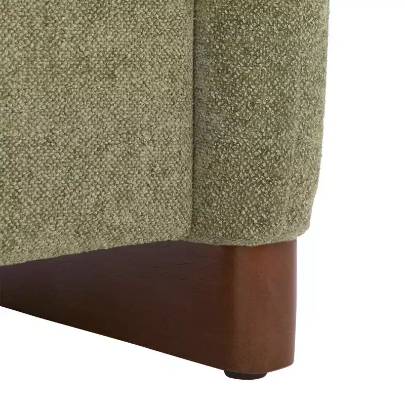 Banco de Almacenamiento Moderno con Asiento de Lino Acolchado, Verde Musgo, 50.8" de Ancho