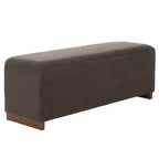 Banco de Almacenamiento Moderno con Asiento de Lino Acolchado, Verde Musgo, 50.8" de Ancho