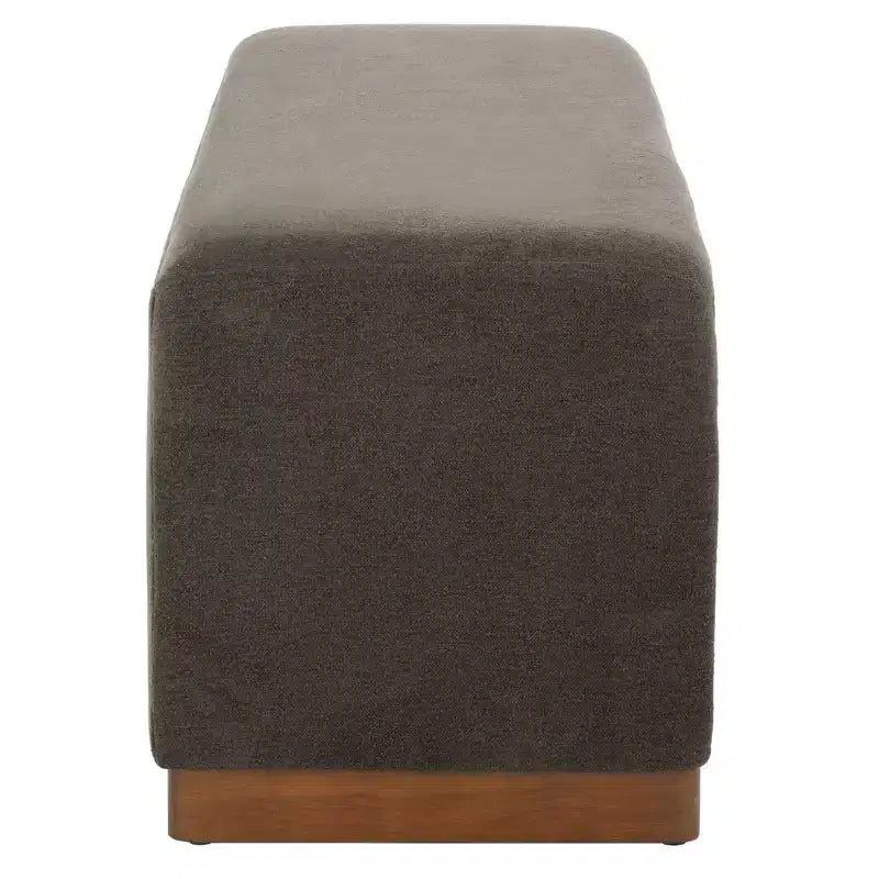 Banco de Almacenamiento Moderno con Asiento de Lino Acolchado, Verde Musgo, 50.8" de Ancho