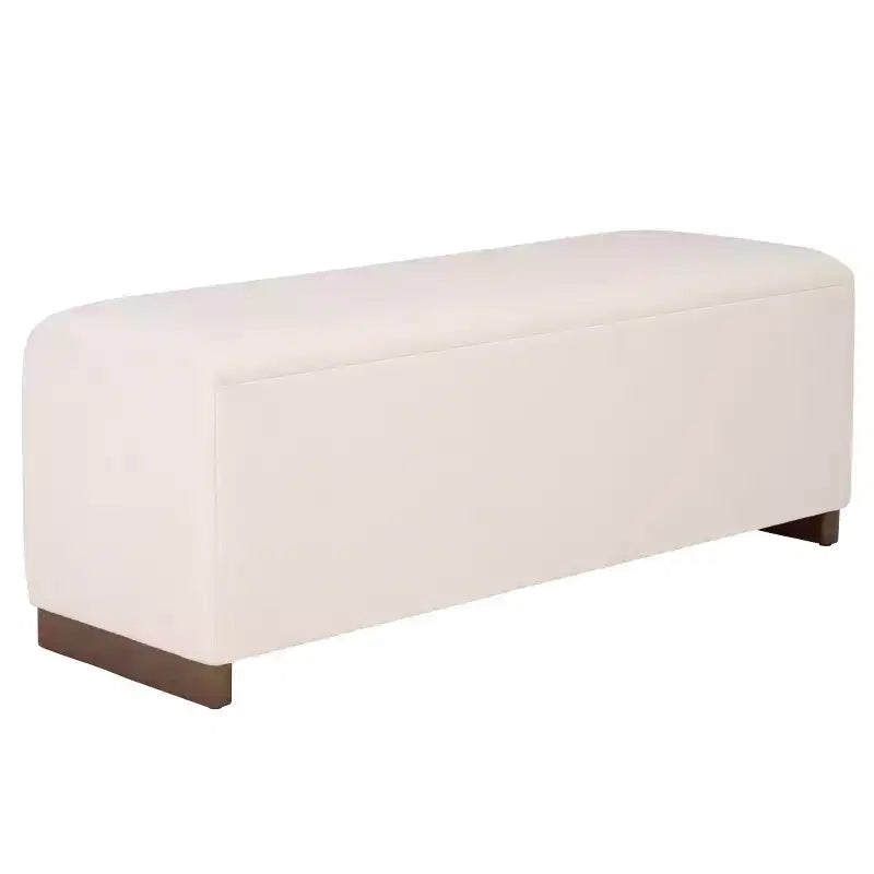 Banco de Almacenamiento Moderno con Asiento de Lino Acolchado, Verde Musgo, 50.8" de Ancho
