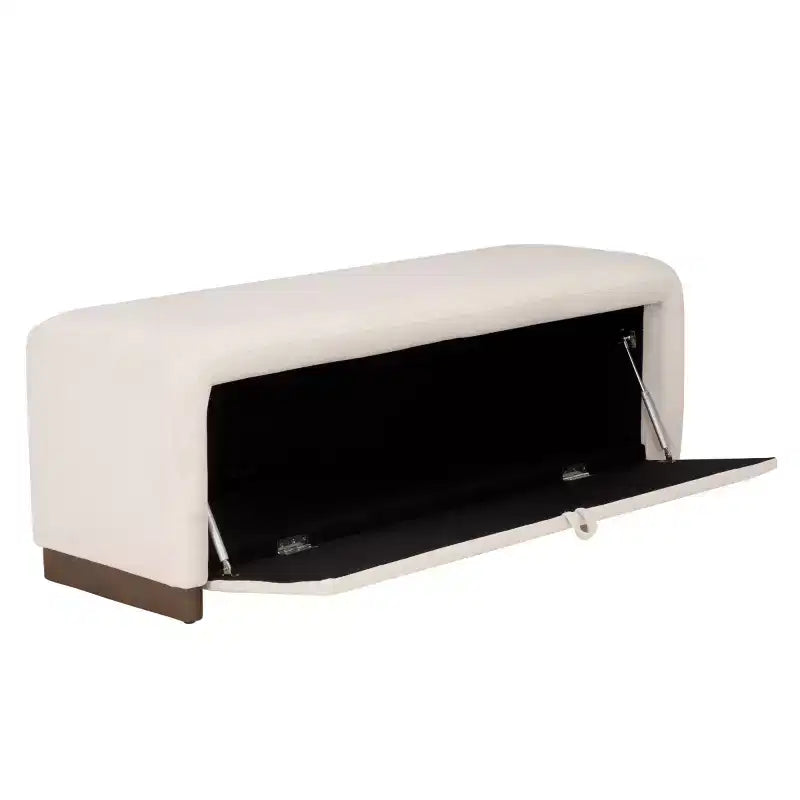 Banco de Almacenamiento Moderno con Asiento de Lino Acolchado, Verde Musgo, 50.8" de Ancho