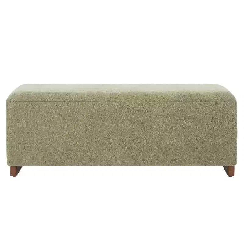 Banco de Almacenamiento Moderno con Asiento de Lino Acolchado, Verde Musgo, 50.8" de Ancho