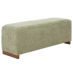 Banco de Almacenamiento Moderno con Asiento de Lino Acolchado, Verde Musgo, 50.8" de Ancho