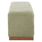 Banco de Almacenamiento Moderno con Asiento de Lino Acolchado, Verde Musgo, 50.8" de Ancho