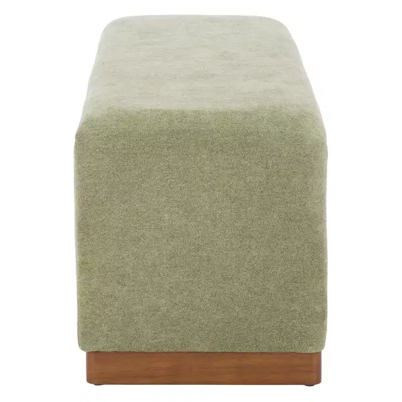Banco de Almacenamiento Moderno con Asiento de Lino Acolchado, Verde Musgo, 50.8" de Ancho