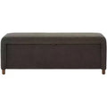 Banco de Almacenamiento Moderno con Asiento de Lino Acolchado, Verde Musgo, 50.8" de Ancho