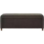 Banco de Almacenamiento Moderno con Asiento de Lino Acolchado, Verde Musgo, 50.8" de Ancho
