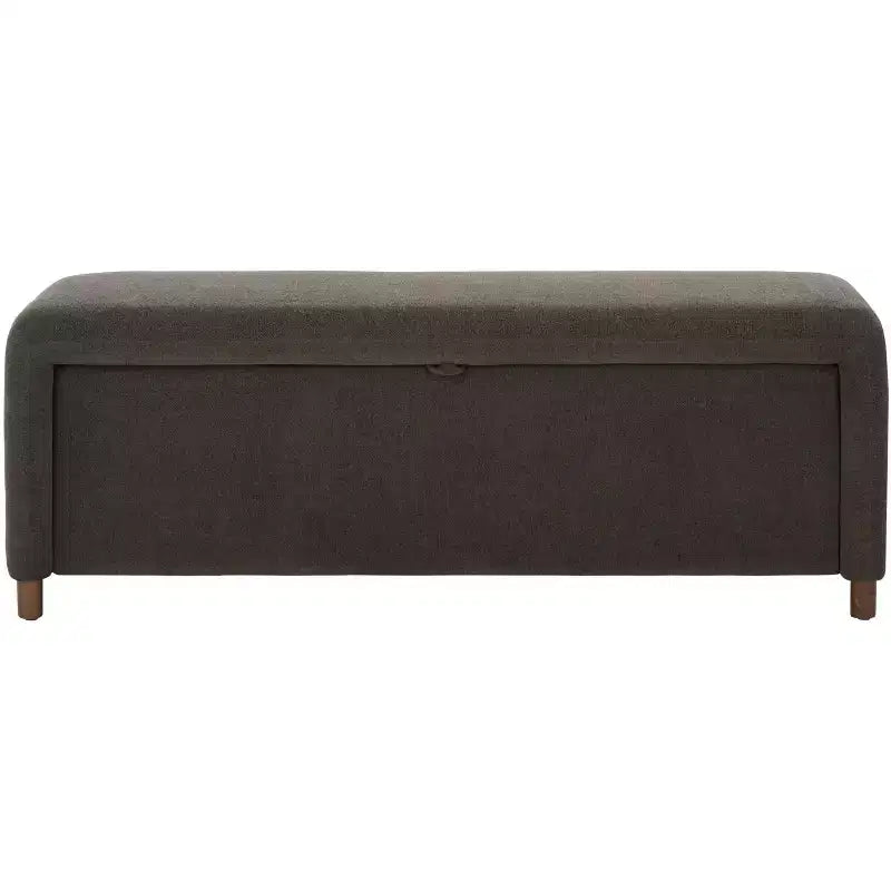 Banco de Almacenamiento Moderno con Asiento de Lino Acolchado, Verde Musgo, 50.8" de Ancho