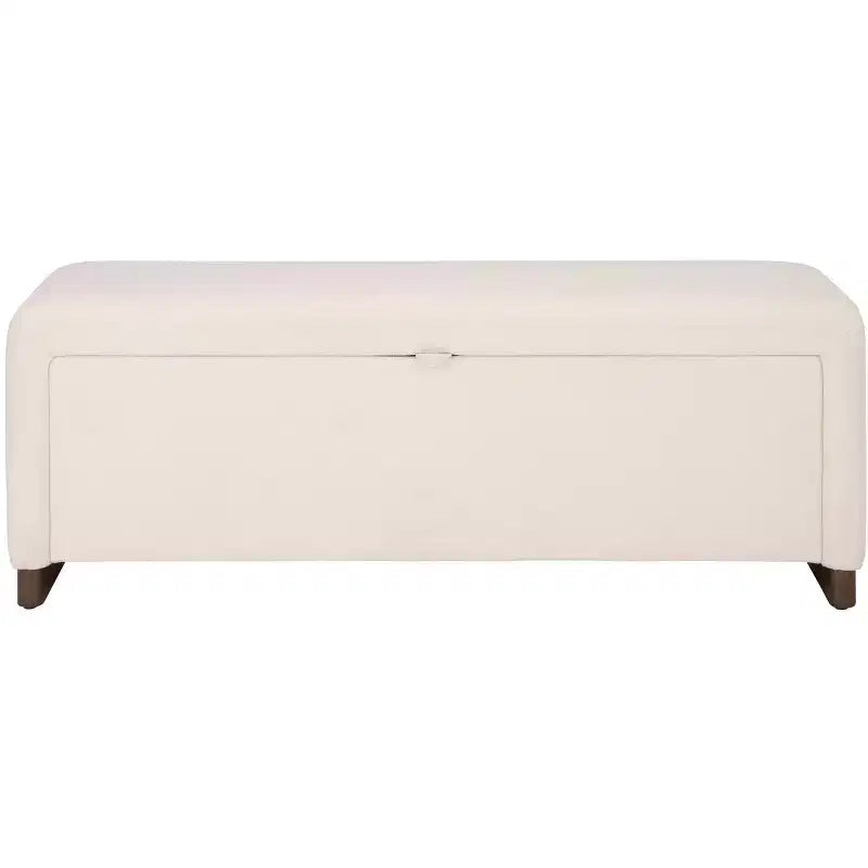 Banco de Almacenamiento Moderno con Asiento de Lino Acolchado, Verde Musgo, 50.8" de Ancho