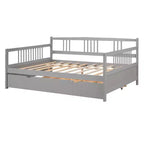 Sofá cama moderno de madera de tamaño completo con cama nido individual, madera de pino, capacidad de 158 kg