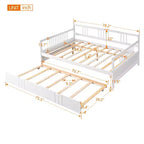Sofá cama moderno de madera de tamaño completo con cama nido individual, madera de pino, capacidad de 158 kg