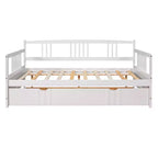 Sofá cama moderno de madera de tamaño completo con cama nido individual, madera de pino, capacidad de 158 kg