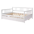 Sofá cama moderno de madera de tamaño completo con cama nido individual, madera de pino, capacidad de 158 kg