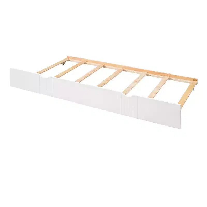 Sofá cama moderno de madera de tamaño completo con cama nido individual, madera de pino, capacidad de 158 kg