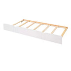 Sofá cama moderno de madera de tamaño completo con cama nido individual, madera de pino, capacidad de 158 kg