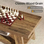 Mesa de centro rústica de 47" con estante de almacenamiento de 2 niveles, marrón rústico