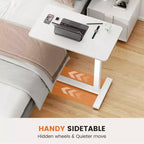 Mesa ajustable sobre la cama con ruedas, escritorio portátil rodante reclinable para cama, sofá, oficina