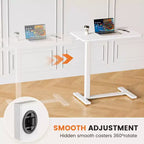 Mesa ajustable sobre la cama con ruedas, escritorio portátil rodante reclinable para cama, sofá, oficina