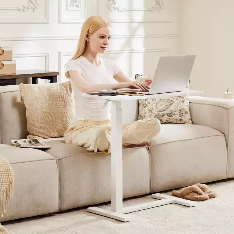 Mesa ajustable sobre la cama con ruedas, escritorio portátil rodante reclinable para cama, sofá, oficina